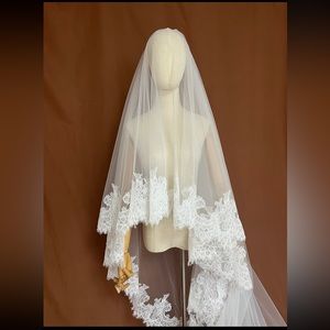 Lace Wedding Veil with Blusher
